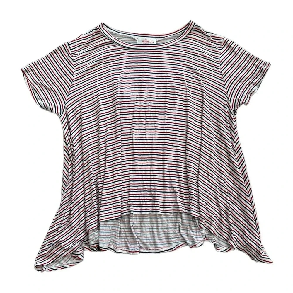 Arabella Waterfall Hem Striped Tshirt L
